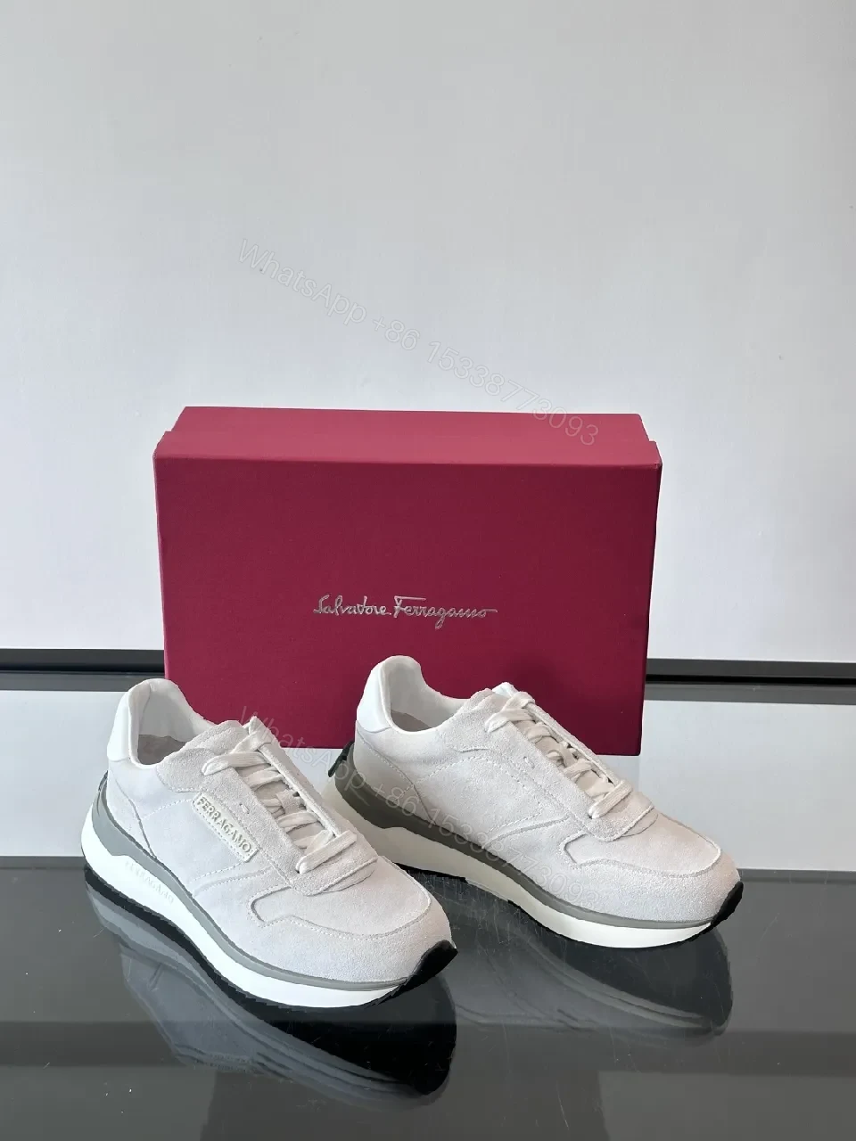 View 2 of Beige Suede Minimalist Sneaker: Luxury Comfort Pair
