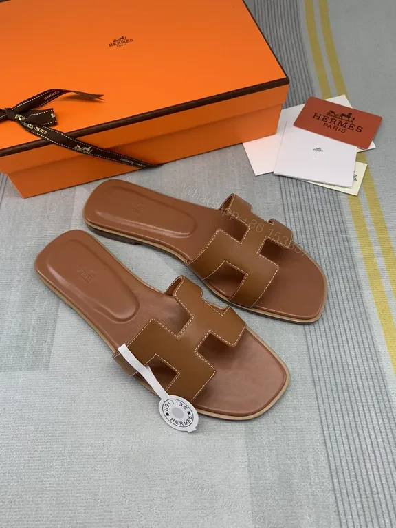 Cognac Calfskin Oran Sandals â€“ Elegant All-Day Comfort — view 1