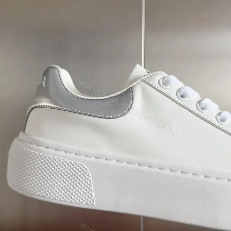 View 3 of Prada Milano White Leather High-Top Sneakers