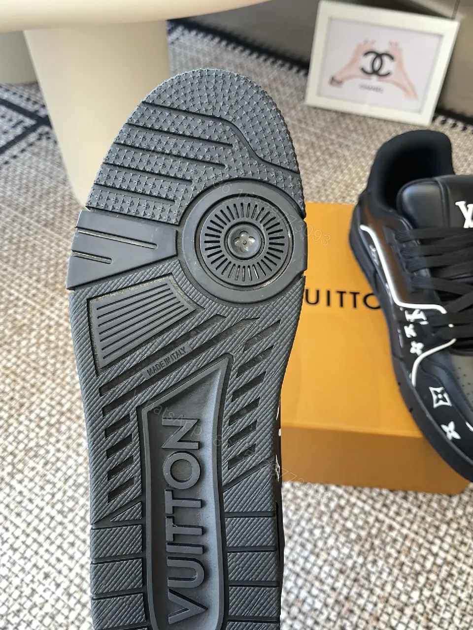 View 5 of Bold Monogram-Accent High-Tops with LV Detailing Sneakers