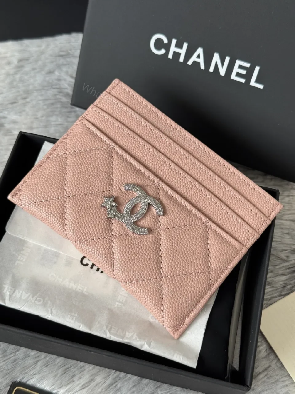 View 6 of Pink Quilted Cardholder: Compact Luxury Leather