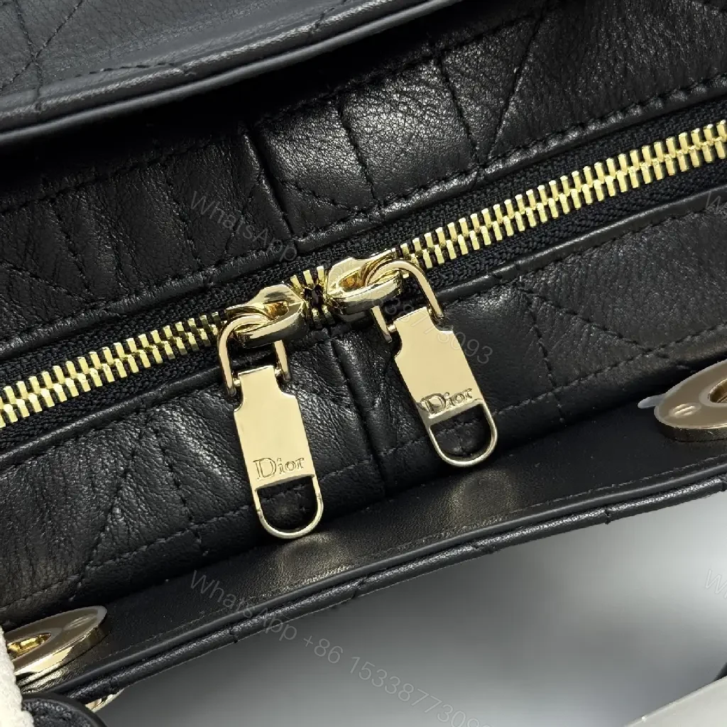 View 8 of Quilted Black Satchel: Gold Charm, Compact Luxury Bag