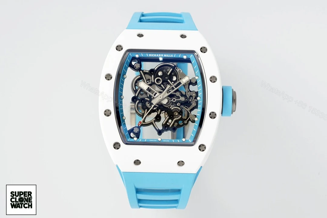 Richard Mille RM055 APSF Blue Ceramic / Rubber Skeleton Dial Super Clone — view 1
