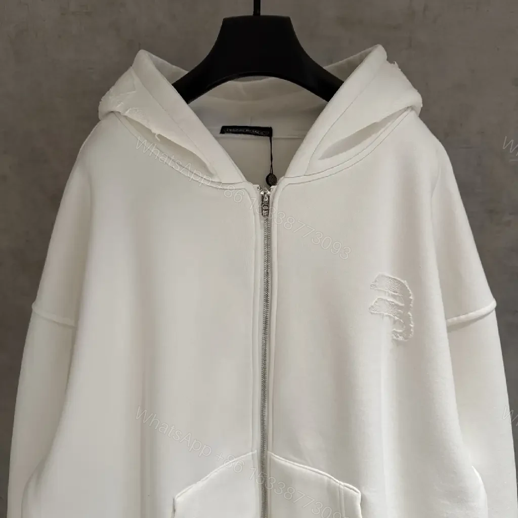 View 6 of Off-White Minimalist Zip Hoodie: Subtle Texture, Premium Comfort