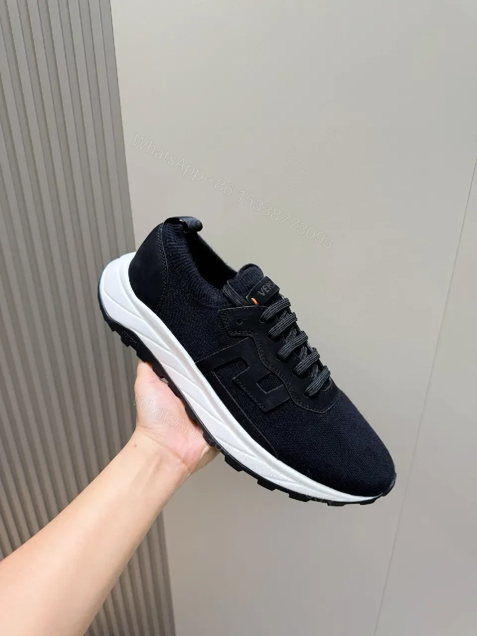 View 8 of Chic Black Textile Sneakers with Subtle Detailing, All-Day Comfort