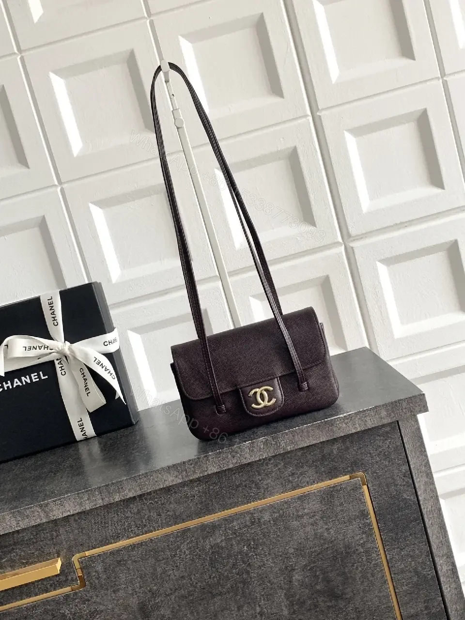 View 5 of Couture-Inspired Mini Flap Shoulder Bag: Elegant Everyday Luxury