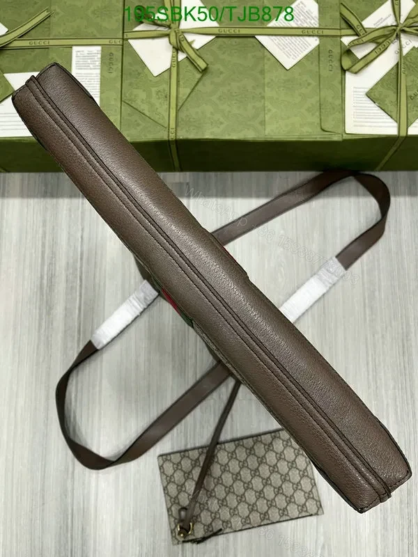 View 4 of Gucci Large Tote Beige and Brown made of PVC and Genuine Leather YU335