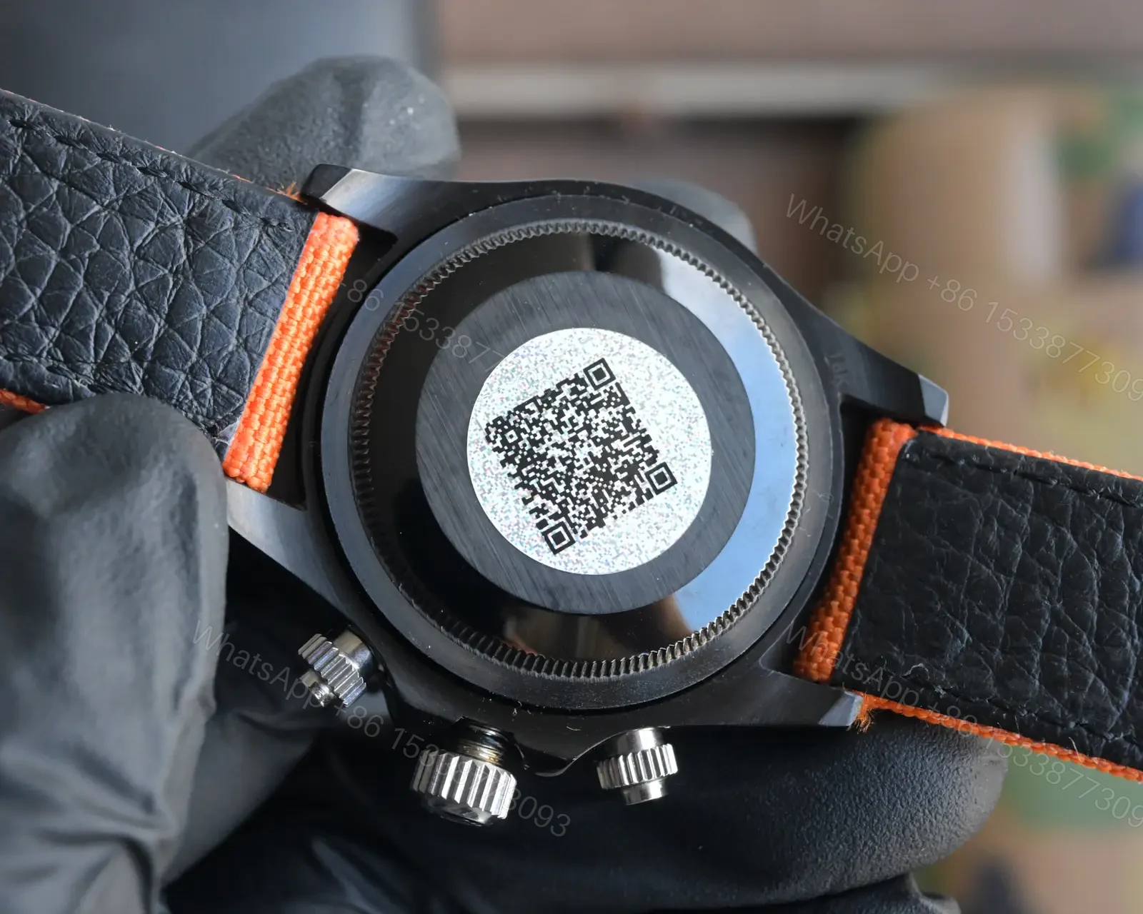 View 8 of Best Rolex Daytona Rainbow Orange Fabric Strap replica 43MM Hollow Dial Edition RG-DAYTONA-RAINBOW-ORANGE-FABRIC-43