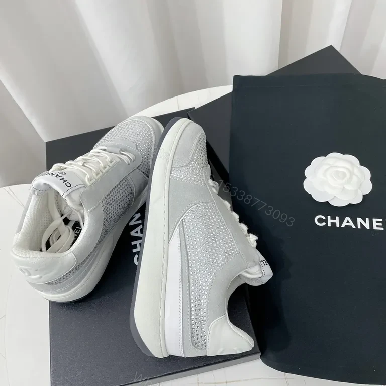 View 4 of White Chanel-Inspired Luxury Trainers with All-Day Comfort