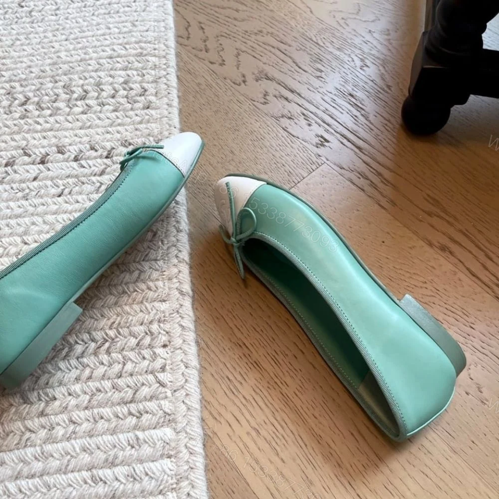 View 6 of Chanel Ballet Flats Light Green And White
