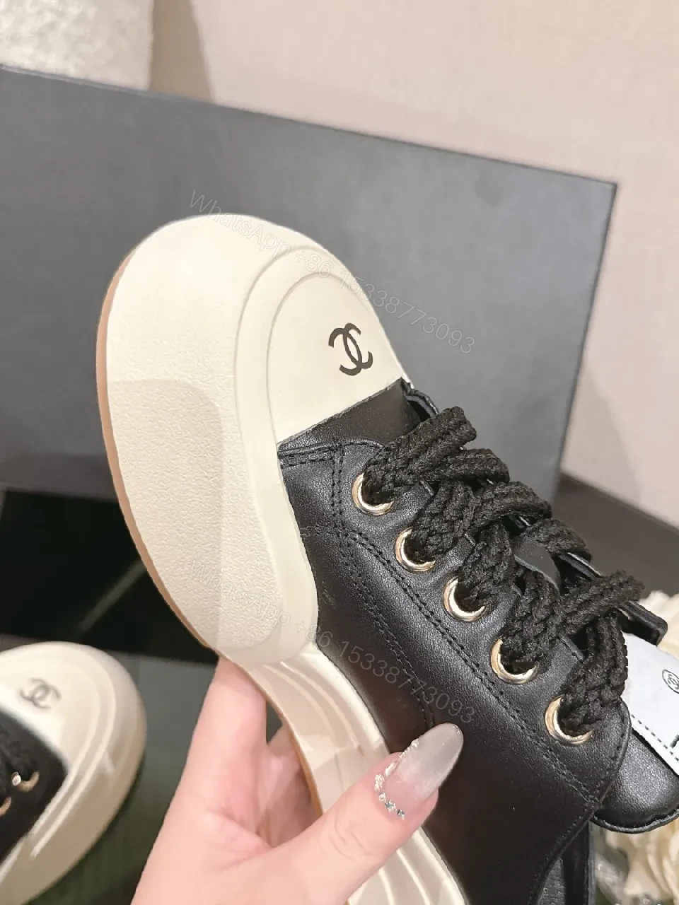 View 5 of Chic Leather Chunky-Sole Sneakers: Luxe Everyday Comfort