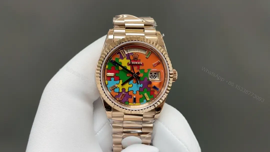 Rolex Day-Date Emoji Puzzle Rose Gold Orange Dial Edition 36mm RG-DD36-EMOJI-PUZZLE-RG — view 1