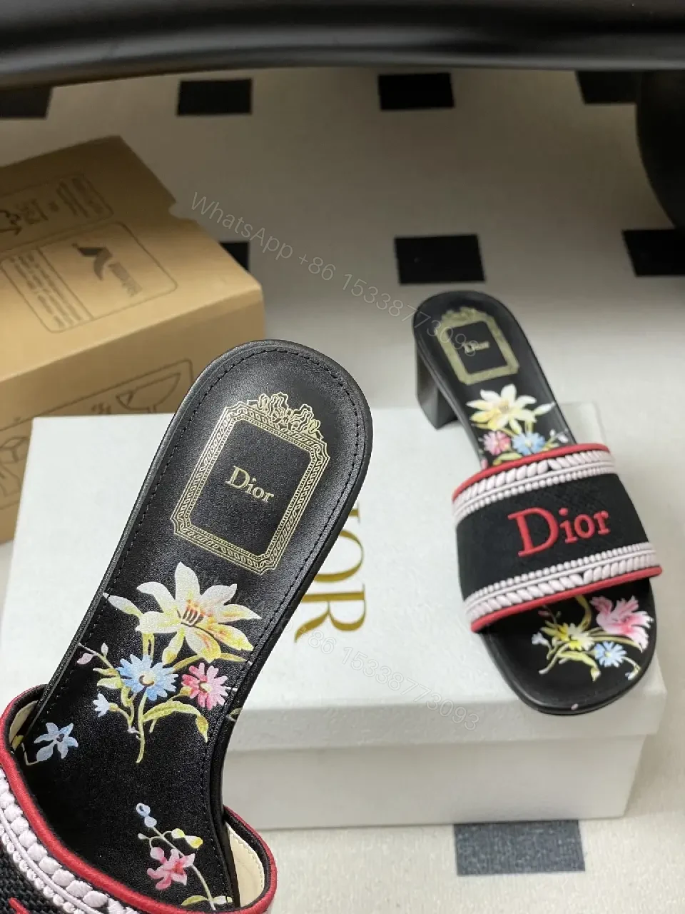 View 6 of Embroidered Slip-Ons with Bold Branding Sandals