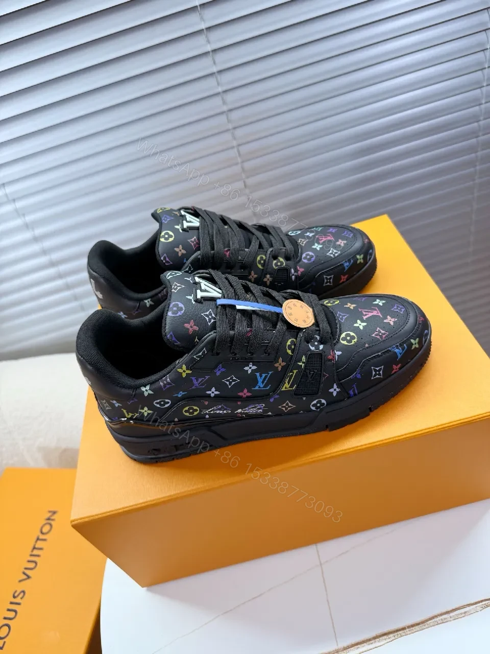 View 7 of Multicolor LV Monogram High-Top Sneakers with Luxury Comfort