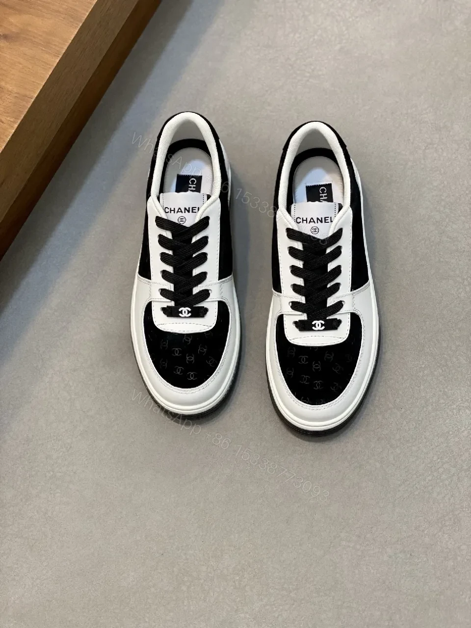 View 2 of Monochrome Leather Low-Top Sneakers: Luxury Comfort