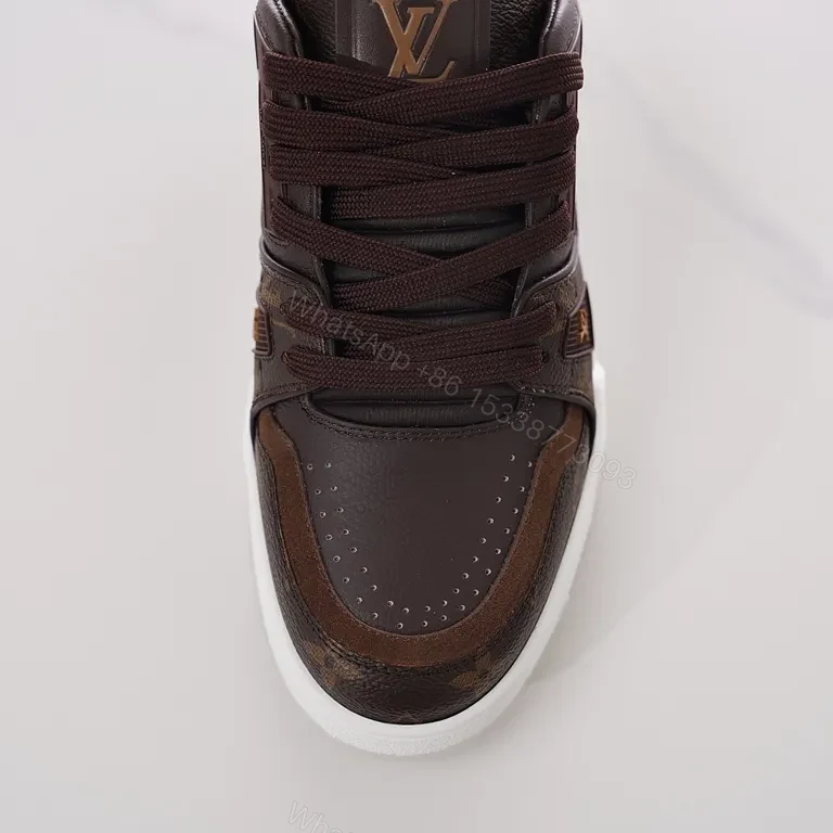View 8 of Lux Patterned Leather Sneaker â€“ LV Monogram Luxury Comfort