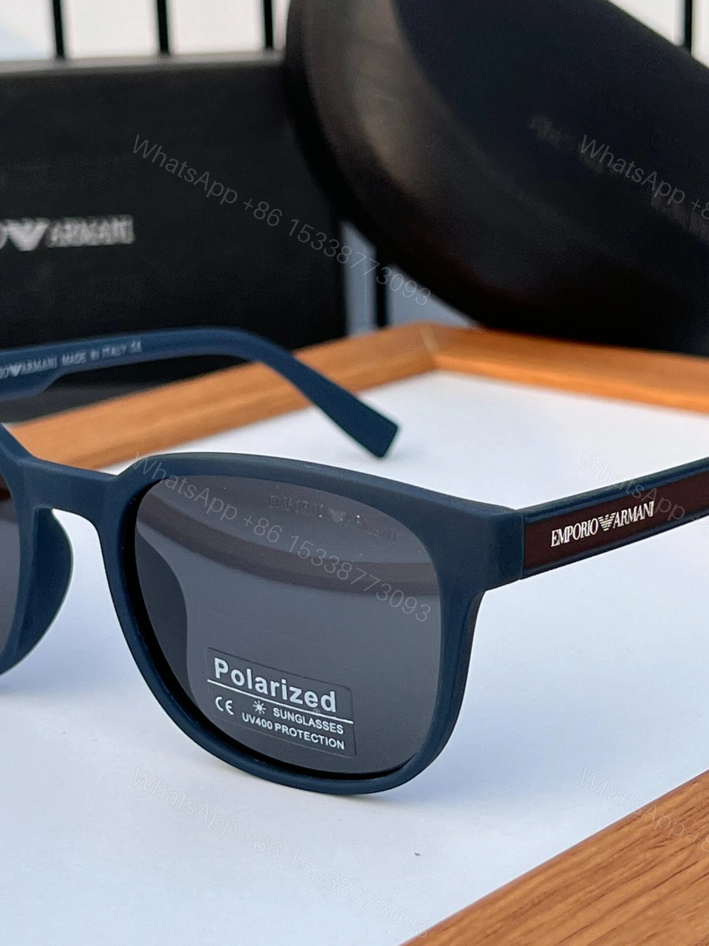 View 2 of Emporio Armani Sunglasses Black-Grey