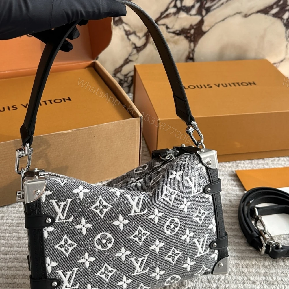 View 4 of Louis Vuitton MM Side Trunk Bag Denim Gray 23Cm M21460