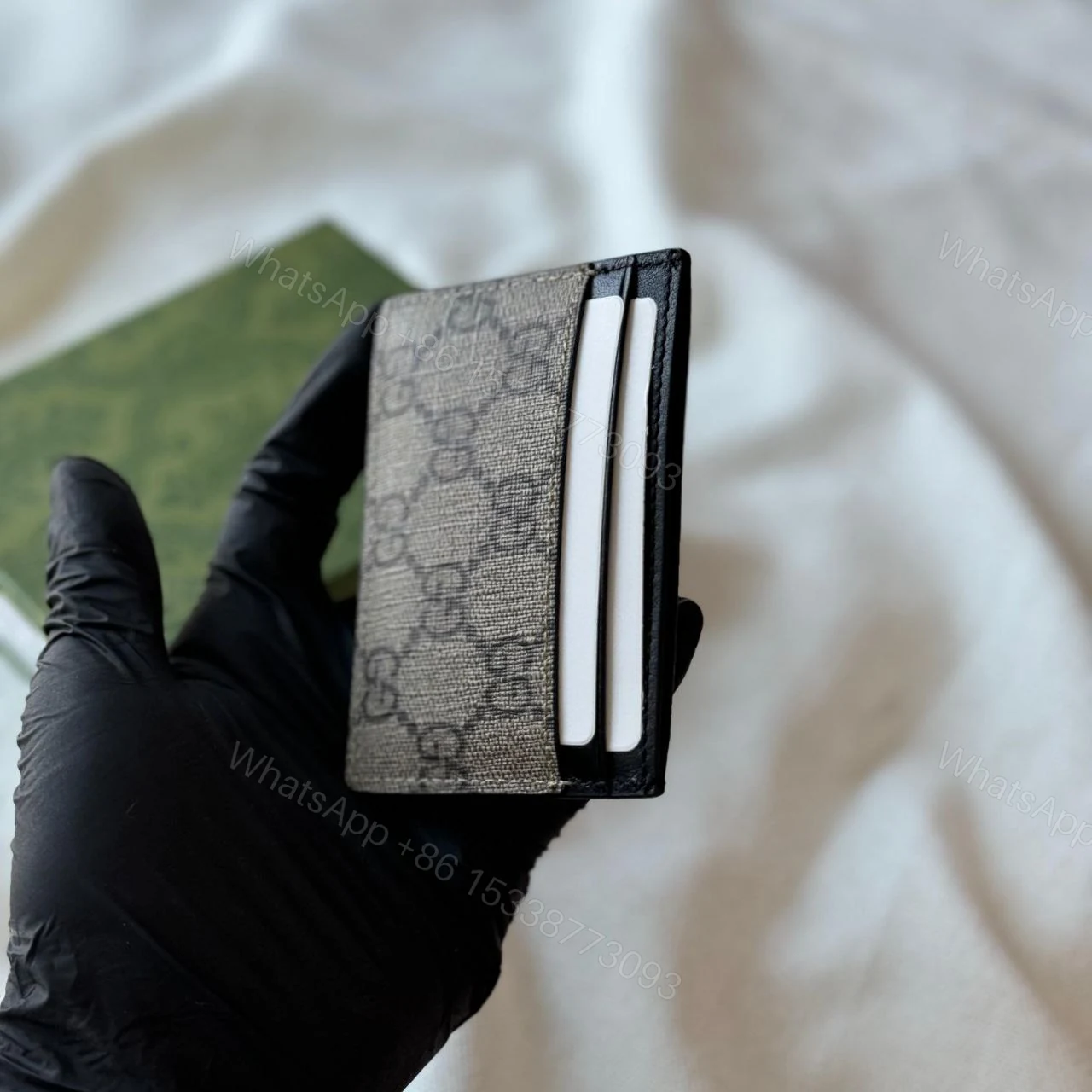 View 2 of GUCCI GG Supreme Monogram Card Holder