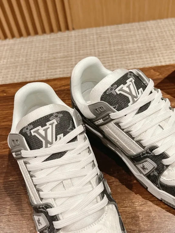 View 7 of Modern Peak Leather-Trim Sneaker with Signature LV Monogram