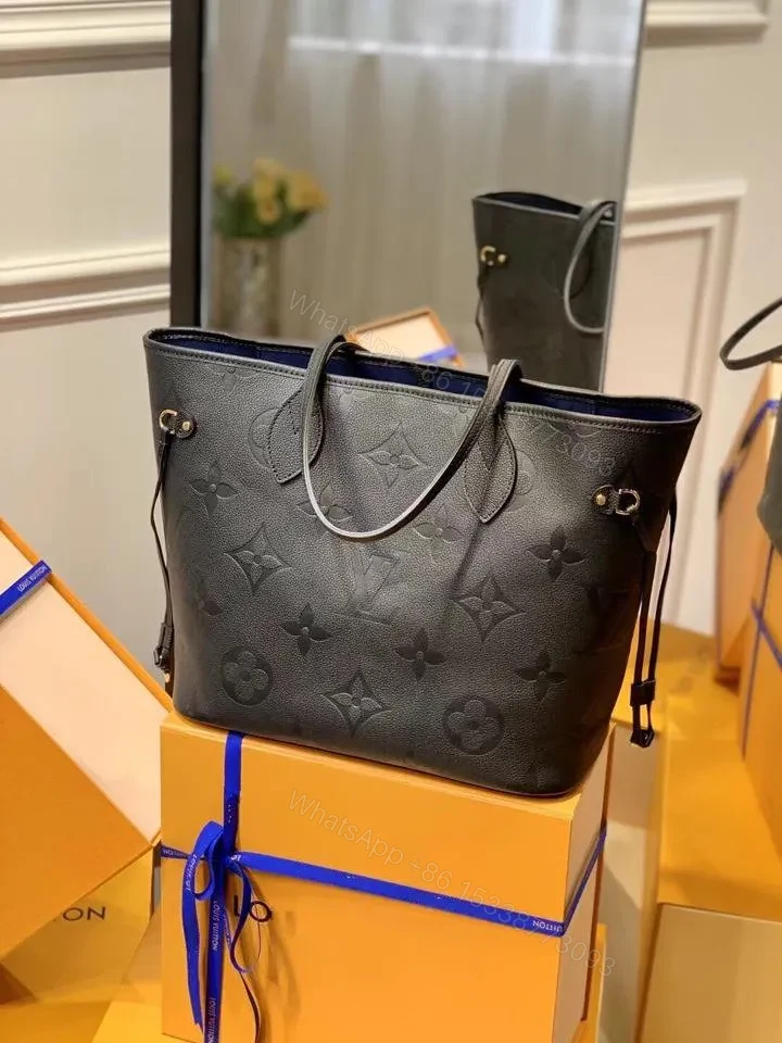 View 2 of LV NEVERFULL MM 32 BLACK EMBOSSED COWHIDE LEATHER