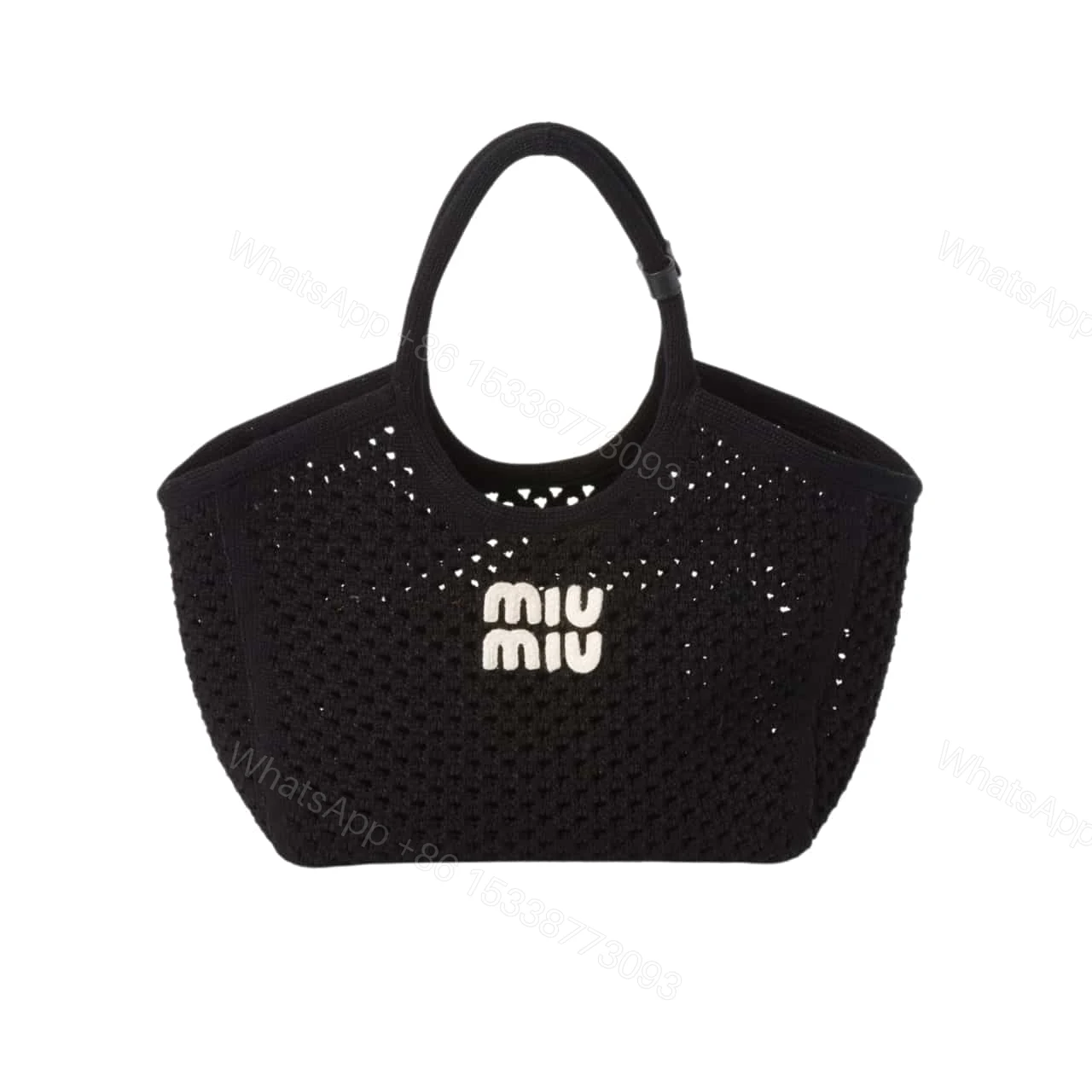 MIUMIU IVY MESH BAG IN BLACK 27CM 5BG281 2F8E F0N12 V OOO — view 1