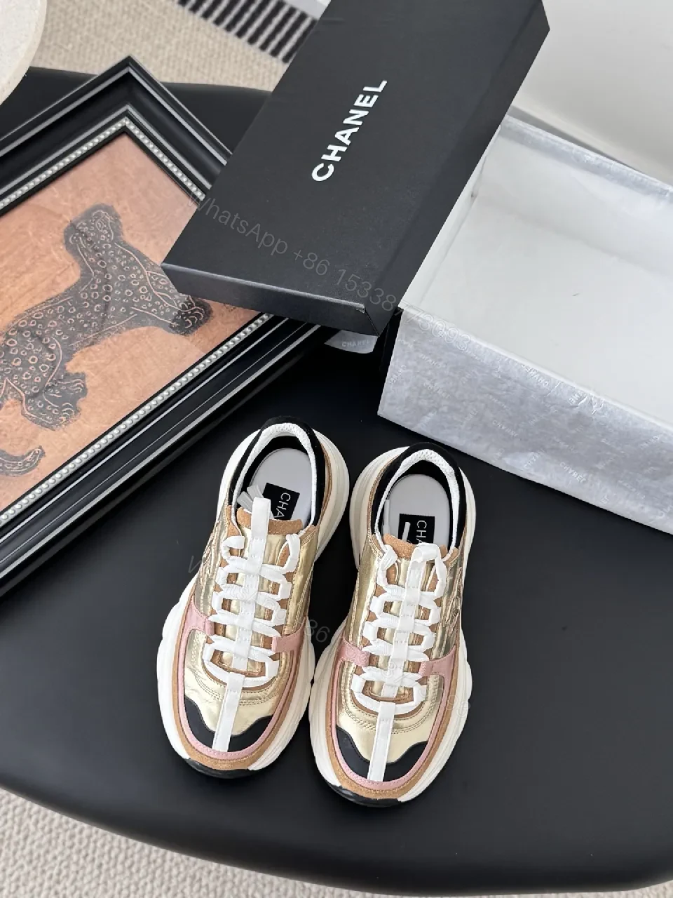 View 6 of Chic Suede-Mesh Chunky Sole Sneakers with Plush Comfort