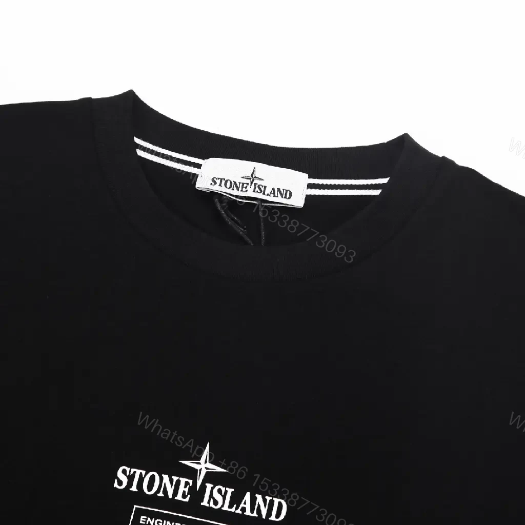 View 7 of Black Cotton Crest Tee — Minimalist, Modern Utility, SoftFeelTM