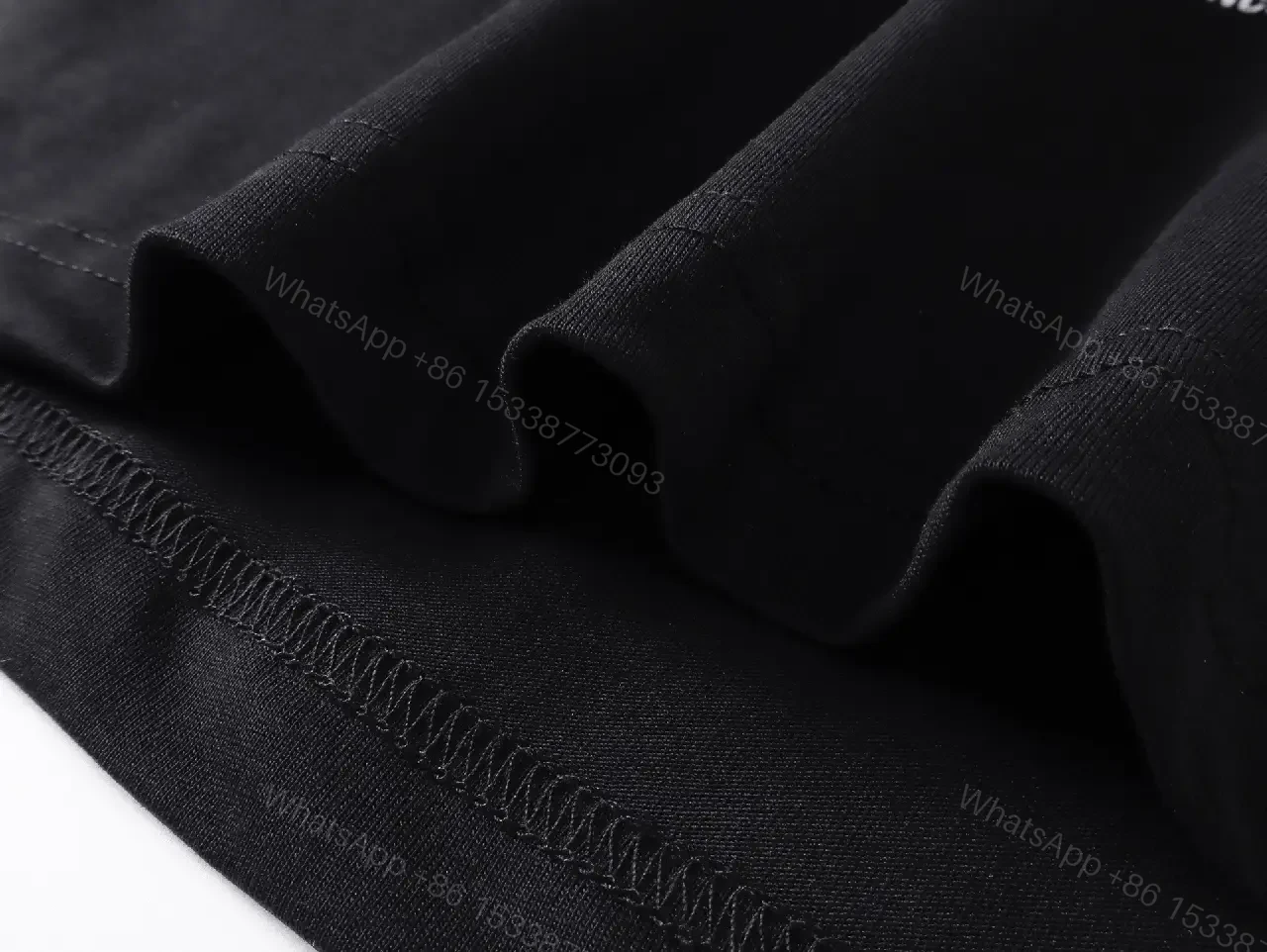 View 5 of Black Cotton Oversized Graphic Tee Balenciaga-inspired Logo Short Sleeve T-shirt