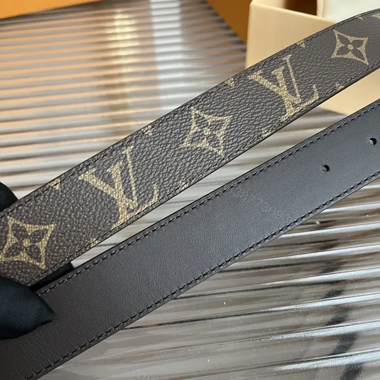 View 7 of Black Leather LV Belt + Silver Logo Buckle + Modern Minimalist + Premium Craftsmanship + Belt