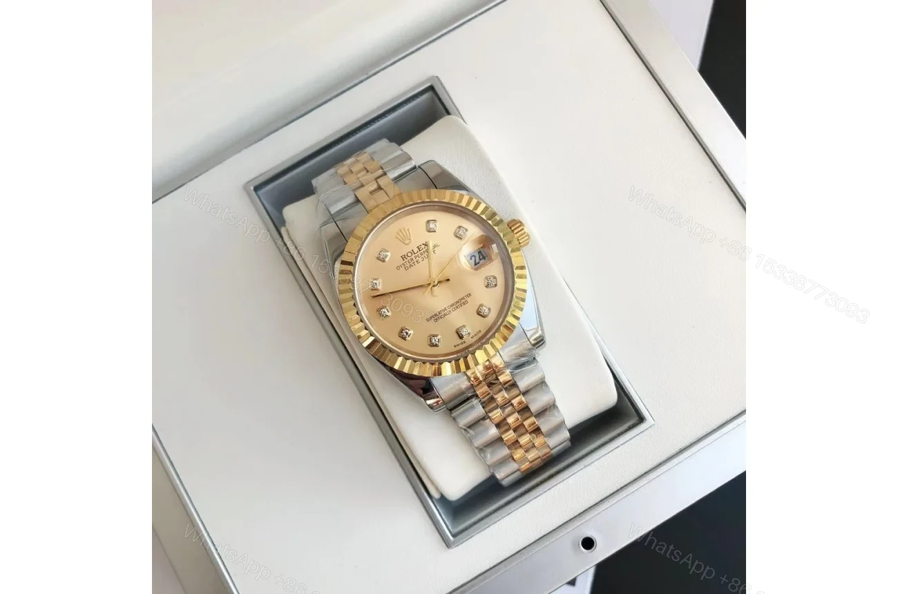 View 4 of Replica Rolex Datejust RG/SS Jub Gold/Dial 36/28 mm