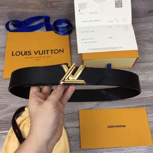 View 2 of LOUIS VUITTON EPI LEATHER LV TWIST 40MM BELT M0068W BLACK – B138