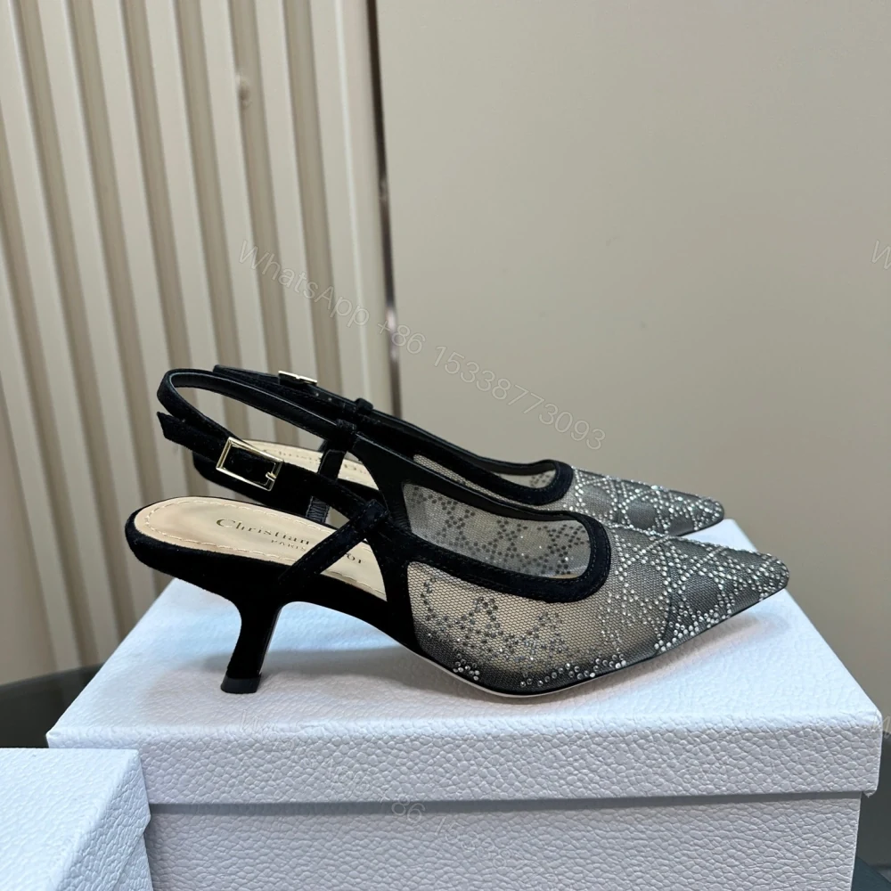 View 5 of 高仿Dior*Capture系列KCV304網鑽細高踭鞋6.5CM黑色免檢版