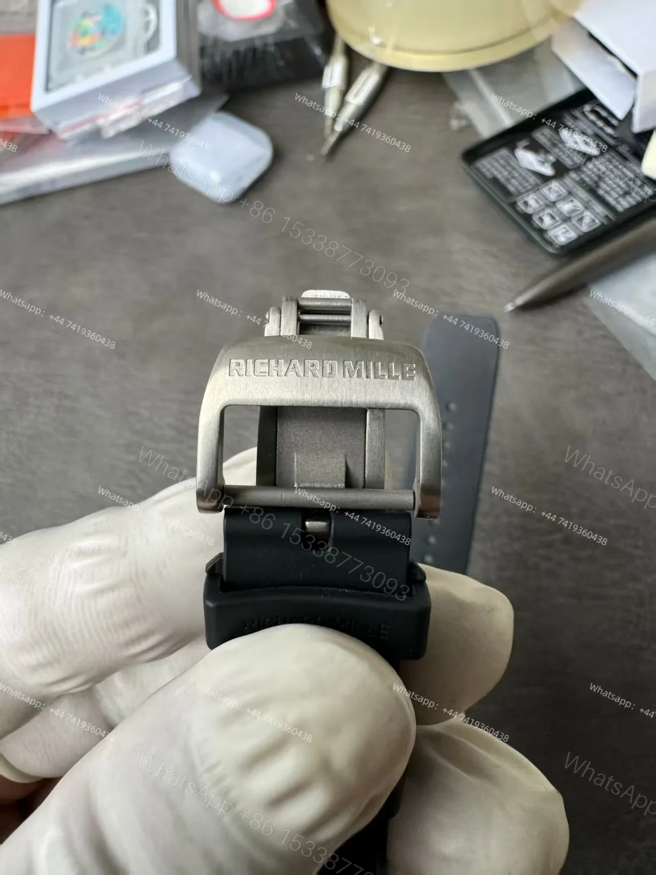 View 21 of Super Clone Richard Mille RM 67-01 Titanium Skeleton Pink Velcro Strap