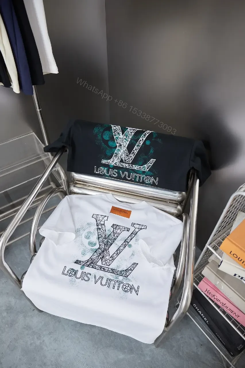 View 7 of Minimalist White Tee with LV Stitch – Premium Everyday Essential