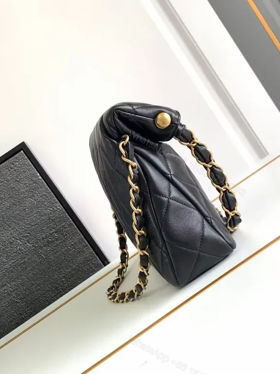 View 3 of Chanel-Inspired Quilted Shoulder Bag with Gold Chain