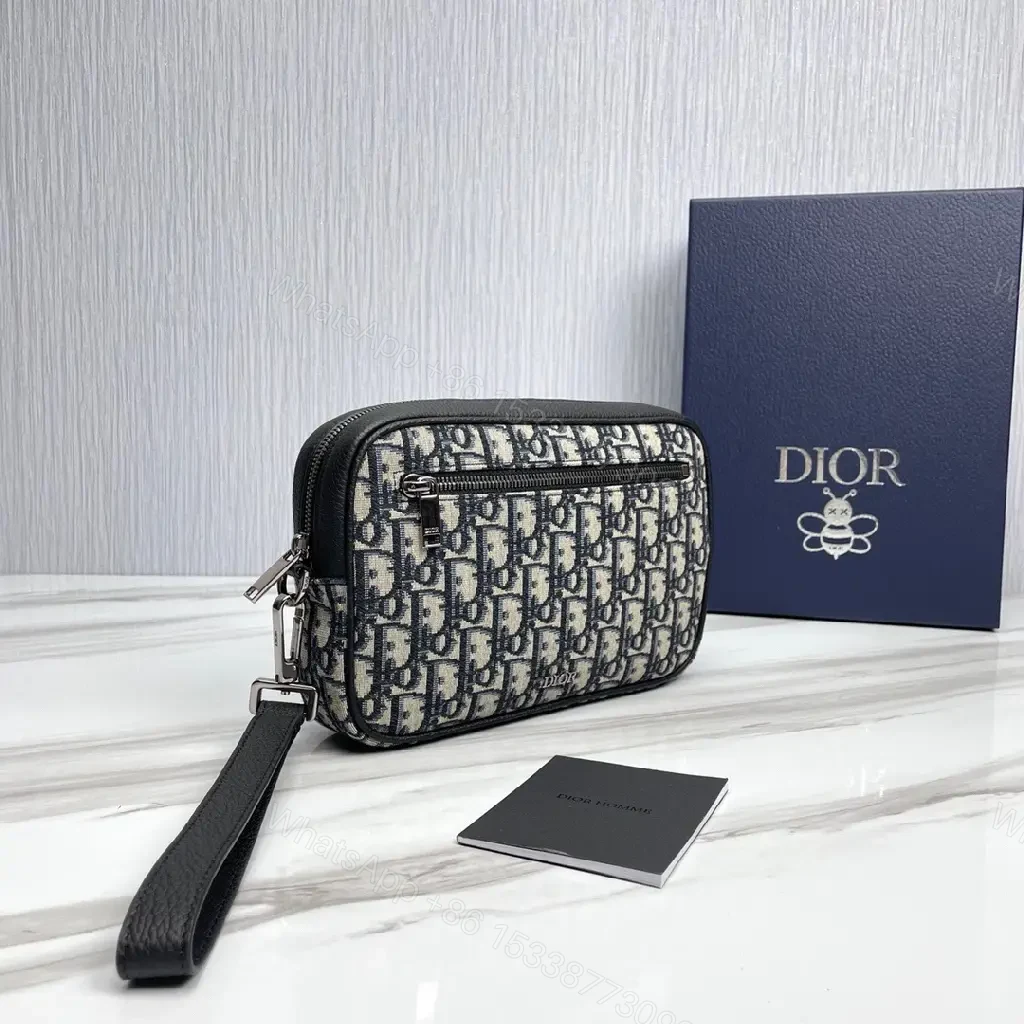 View 8 of Charcoal + Dior Monogram Fabric + Compact Crossbody + Secure Zip + Case