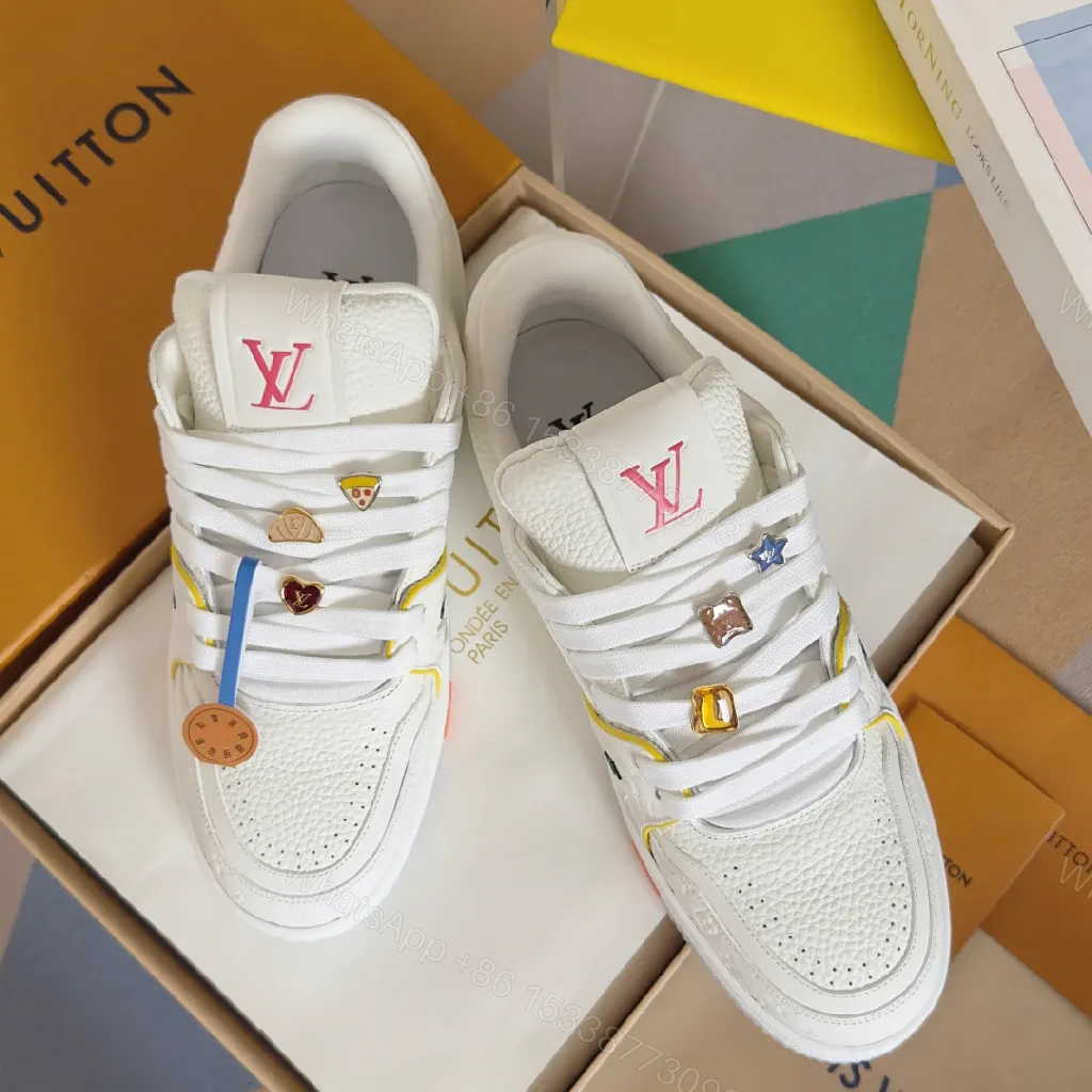View 5 of Chic Multicolor Leather Trainer: Luxe Comfort Sneakers