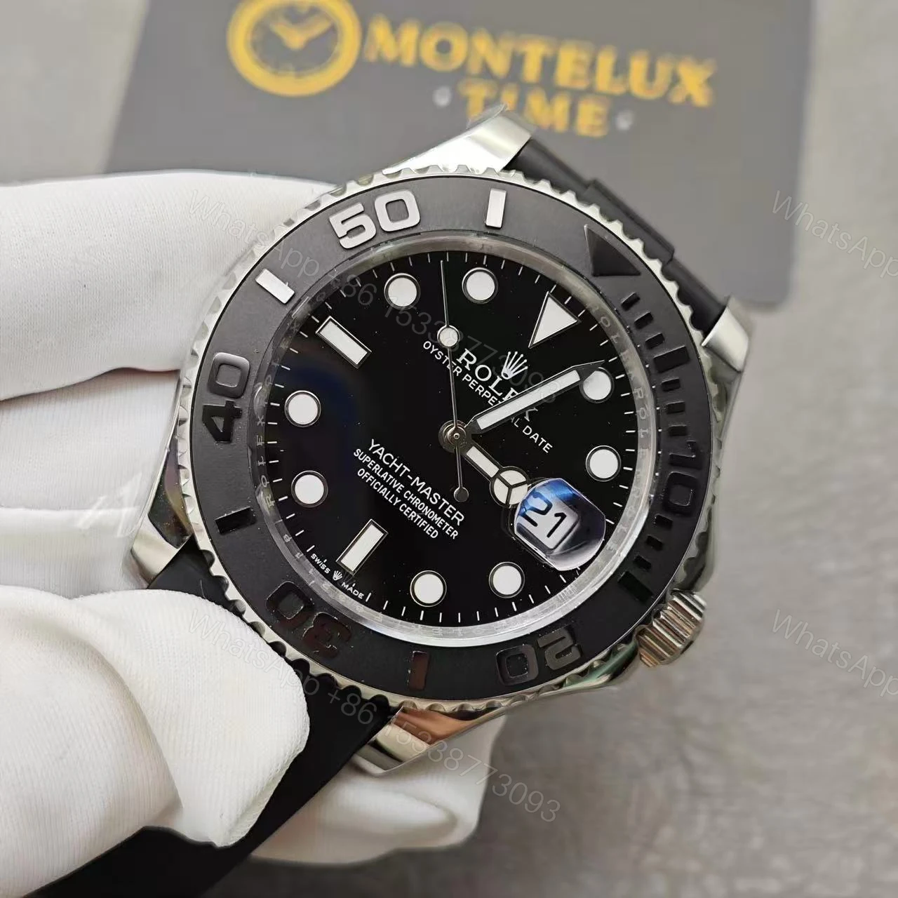 View 5 of Replica Rolex YACHT-MASTER 42 White gold 2022