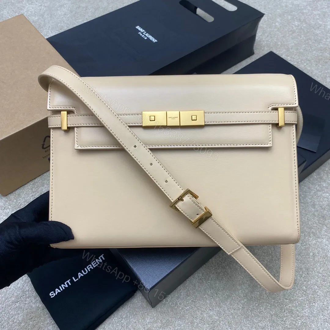 View 2 of SAINT LAURENT Smooth Calfskin Manhattan Shoulder Bag
