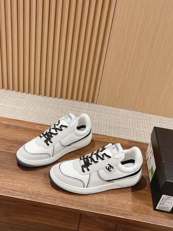 View 6 of White Luxe Chanel-Inspired Cloud Sneakers: Sculpted Comfort