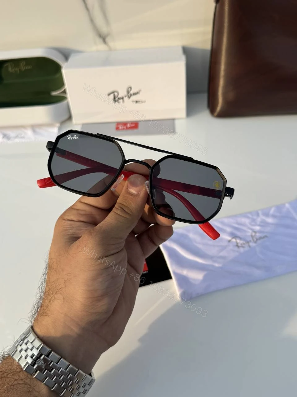 View 3 of First Copy RayBan 8820 Black Sunglasses