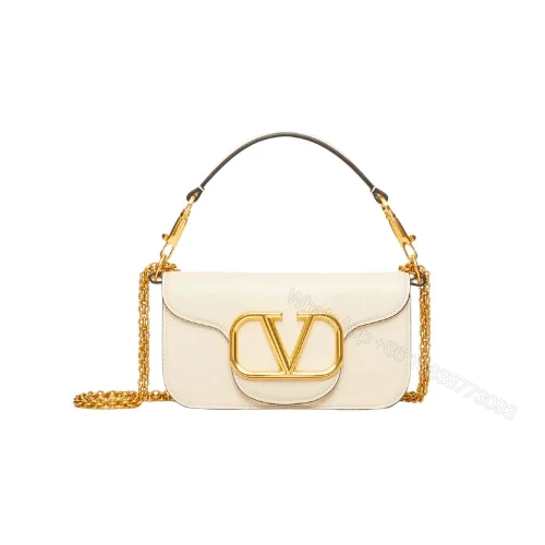 VALENTINO LO? SMALL SHOULDER BAG IN CALFSKIN WHITE — view 1