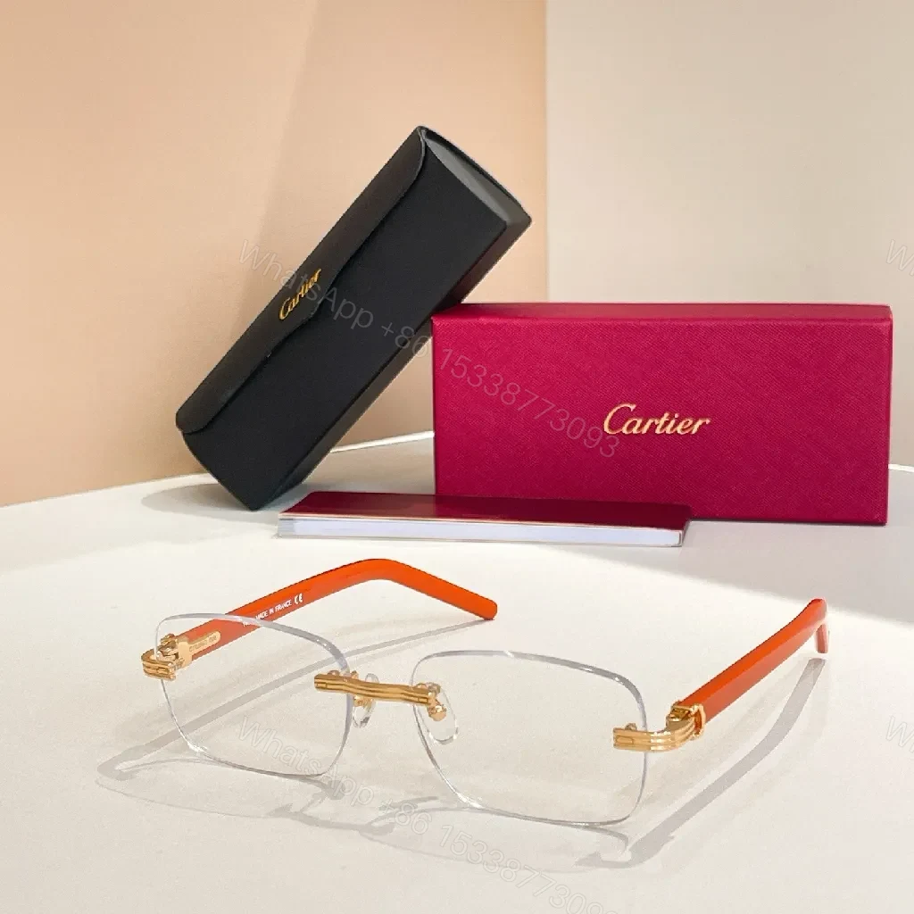 View 2 of Rimless Gold-Accent Eyewear: Bold Modern Luxe