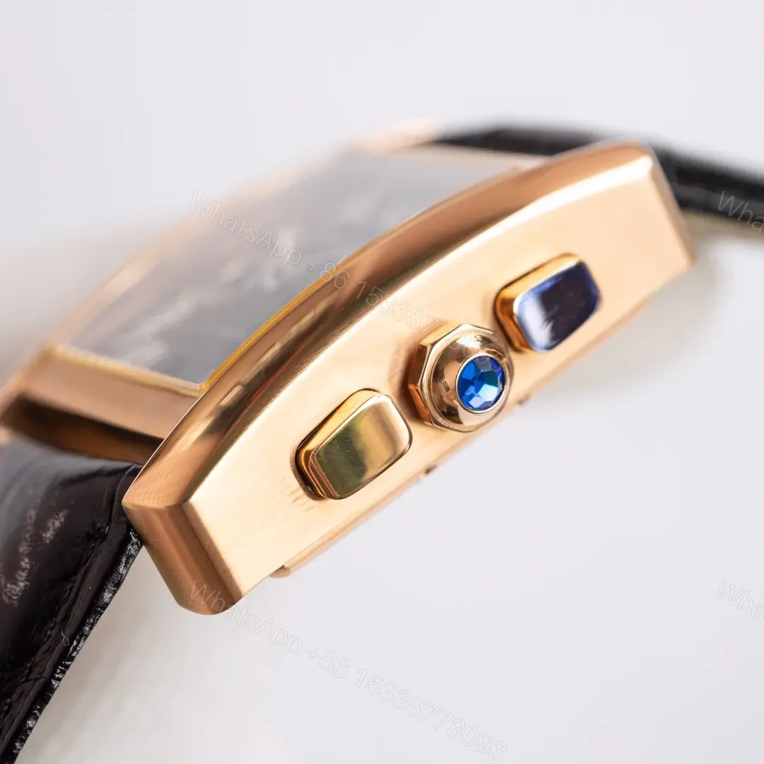 View 7 of Cartier Tank Series W5330007 Rose Gold Stainless Steel Case Brown Leather Strap Automatic Watch