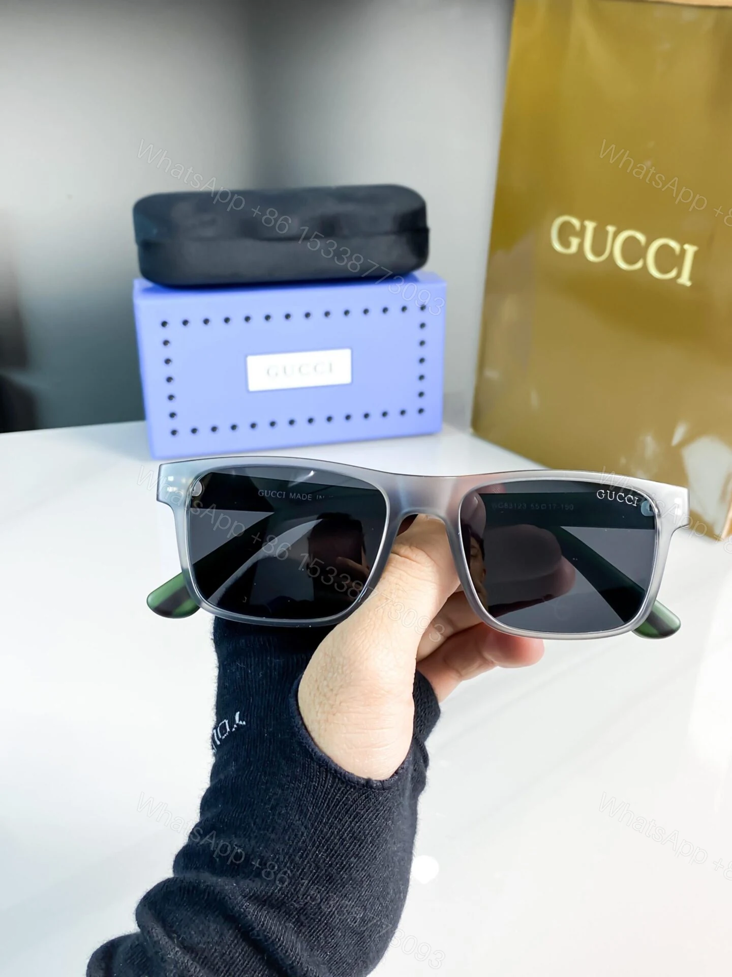 View 3 of Gucci Sunglasses Black Grey