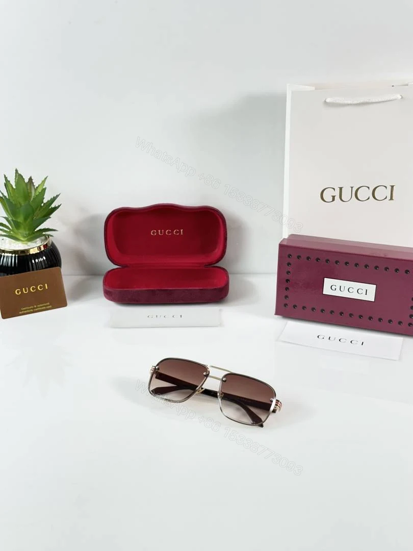 View 4 of First Copy Gucci 2005 Gold Brown Sunglasses