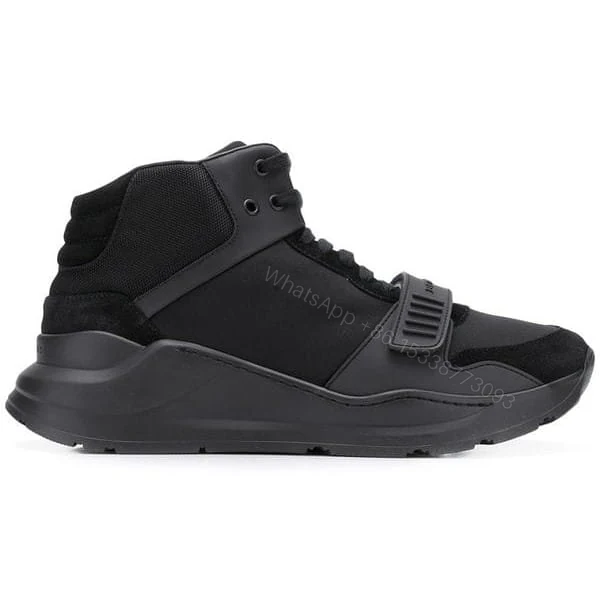 BURBERRY SUEDE AND NEOPRENE HIGH-TOP SNEAKERS – BBR19 — view 1