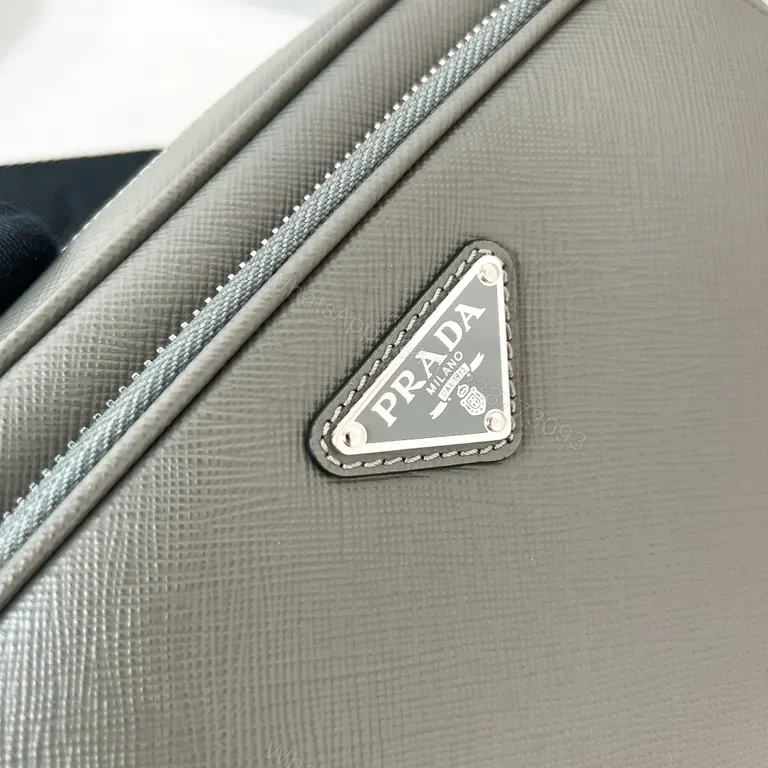 View 6 of Prada Saffiano Compact Luxury Crossbody: Subtle Texture