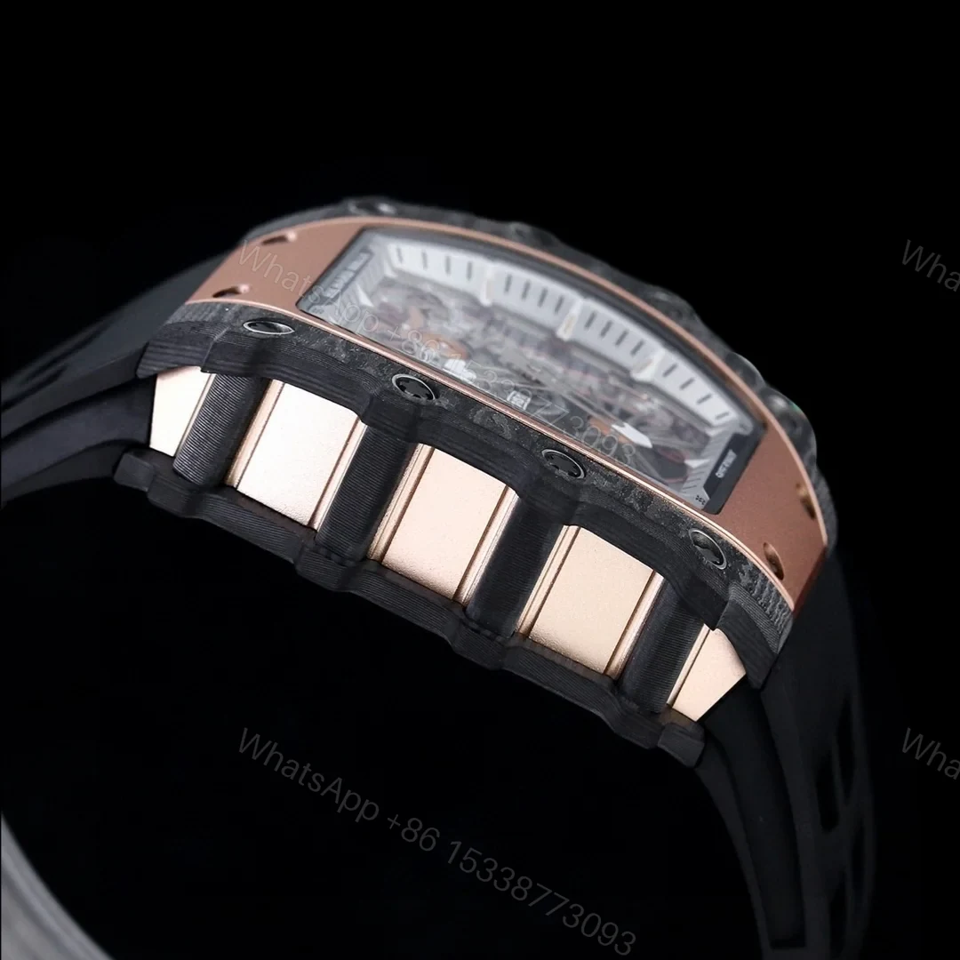 View 7 of Richard Mille RM21-01 Automatic Skeleton Watch 40MM Black Carbon Fiber Case Aerospace Design Premium Edition RM-RM21-01-BLK-CARBON-SKL-40